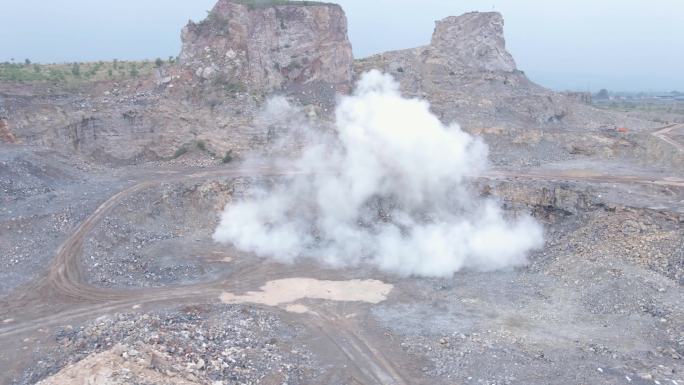 山体爆破2航拍