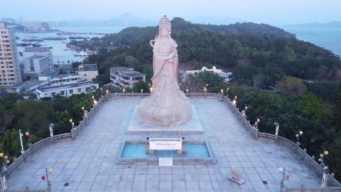 广东汕尾地标航拍素材汕尾市城市