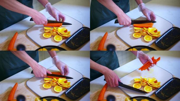 切水果切橘子