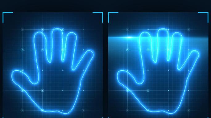 科技HUD手掌掌纹启动仪式