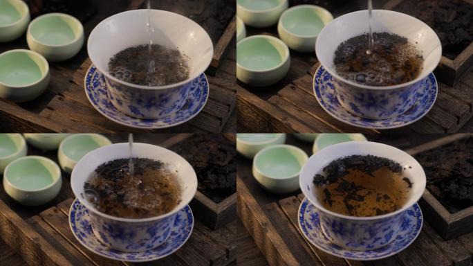 4K云南普洱砖茶红茶视频视频素材