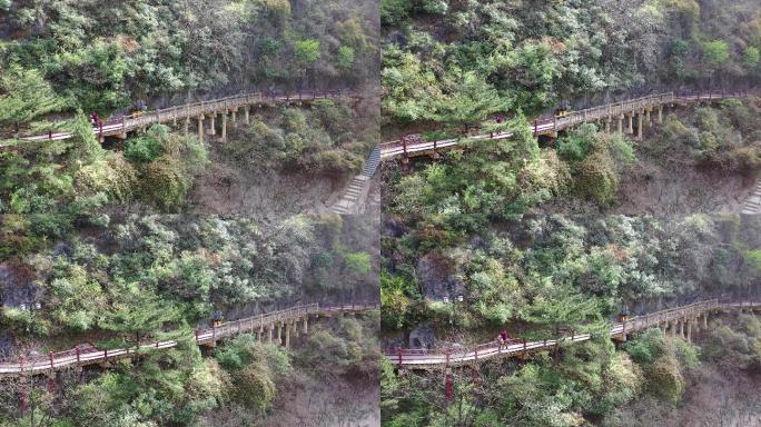 陕西汉中勉县石门栈道航拍