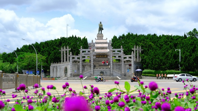 中山地标孙文公园全景伟人孙中山全景