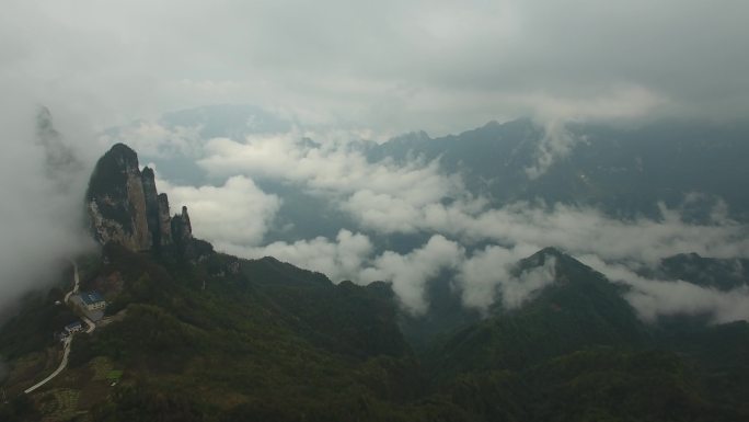 航拍森林树林云海山谷雾大老岭03