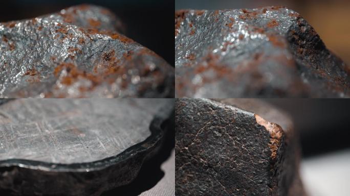 4K地质博物馆陨石碎片唯美空镜