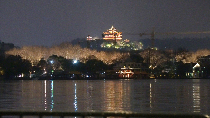 4K西湖夜景(西湖十景夜景）