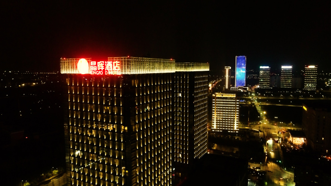 城市夜景，南湖夜景，夜景航拍4K