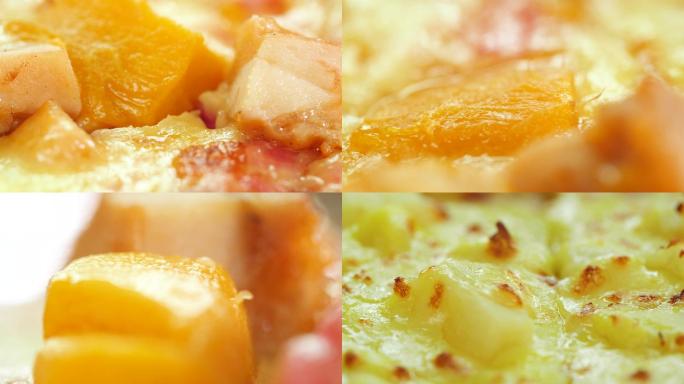 芒果鸡肉披萨榴莲披萨4k视频素材