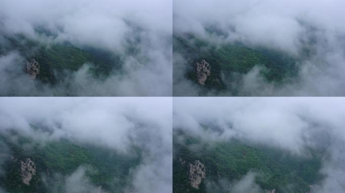 秦岭云山雾绕航拍素材
