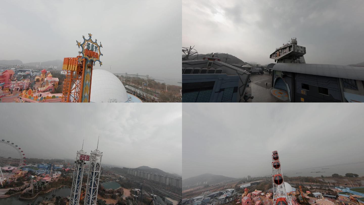 南京欢乐谷穿越机fpv航拍素材