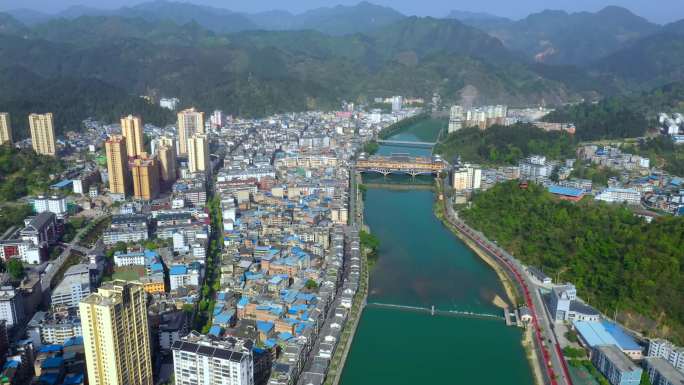 贵州黔南州三都水族自治县城区航拍