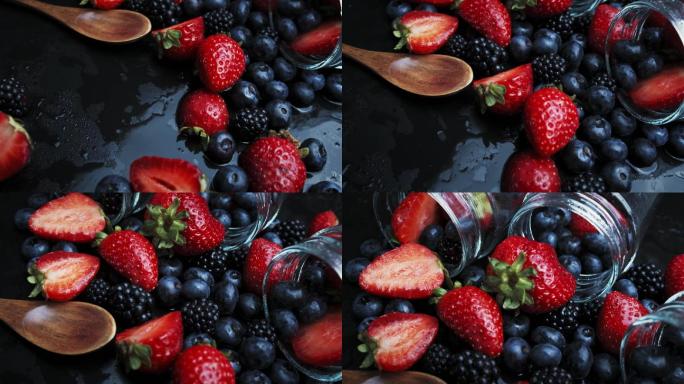 4K草莓蓝莓新鲜水果酵素