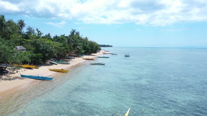 旅行航拍东南亚菲律宾海边小村