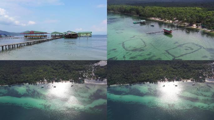 富国岛海边清澈见底旅游沙滩