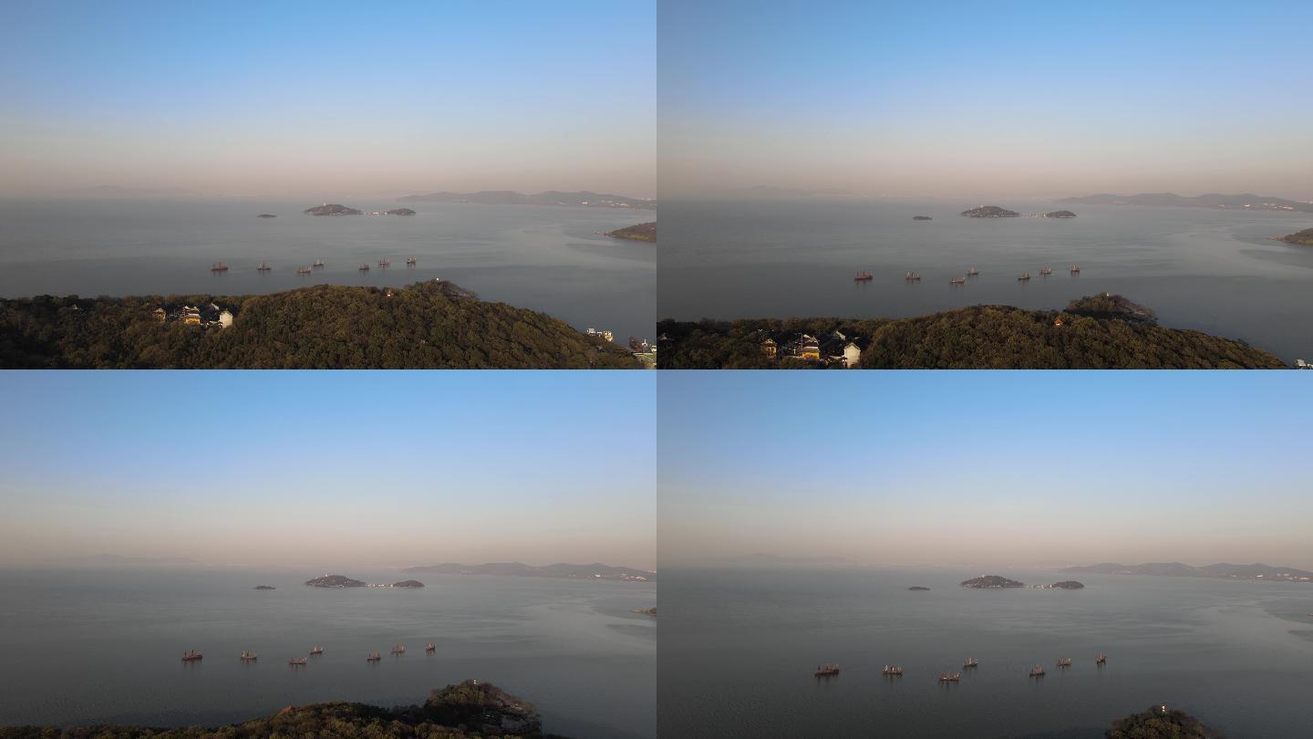 太湖鼋头渚航拍4k素材