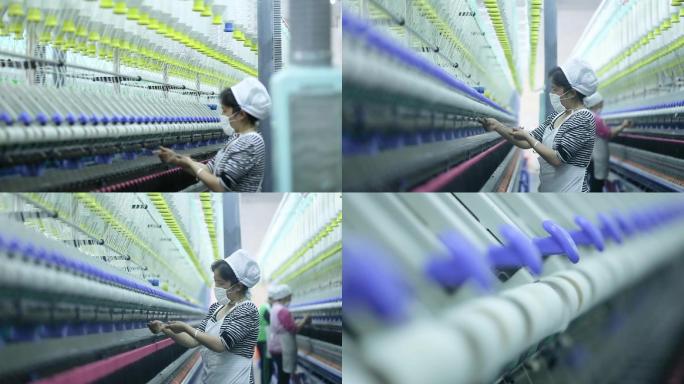 纺织厂流水线作业的女工087