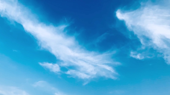 【4k实拍】蓝天白云延时摄影海蓝色天空