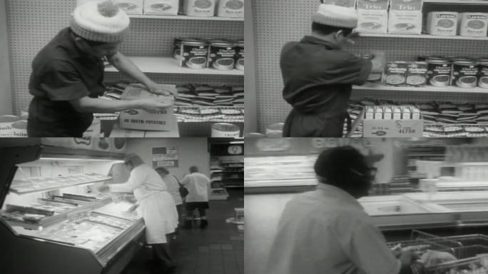 70年代超市购物收银员