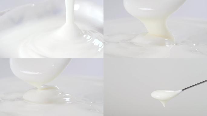 酸奶流体 牛奶滴落 倒牛奶