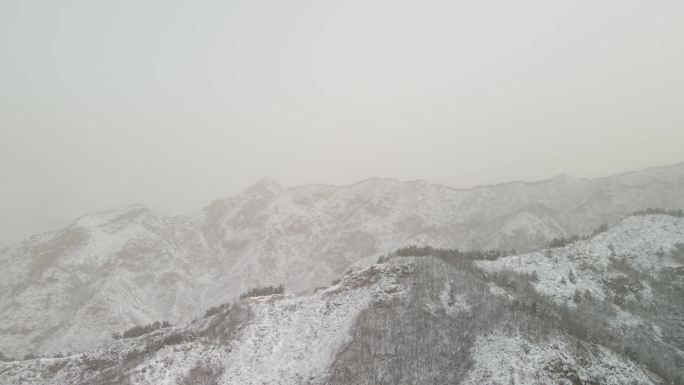 石家庄雪景灵寿雪山太行山雪景