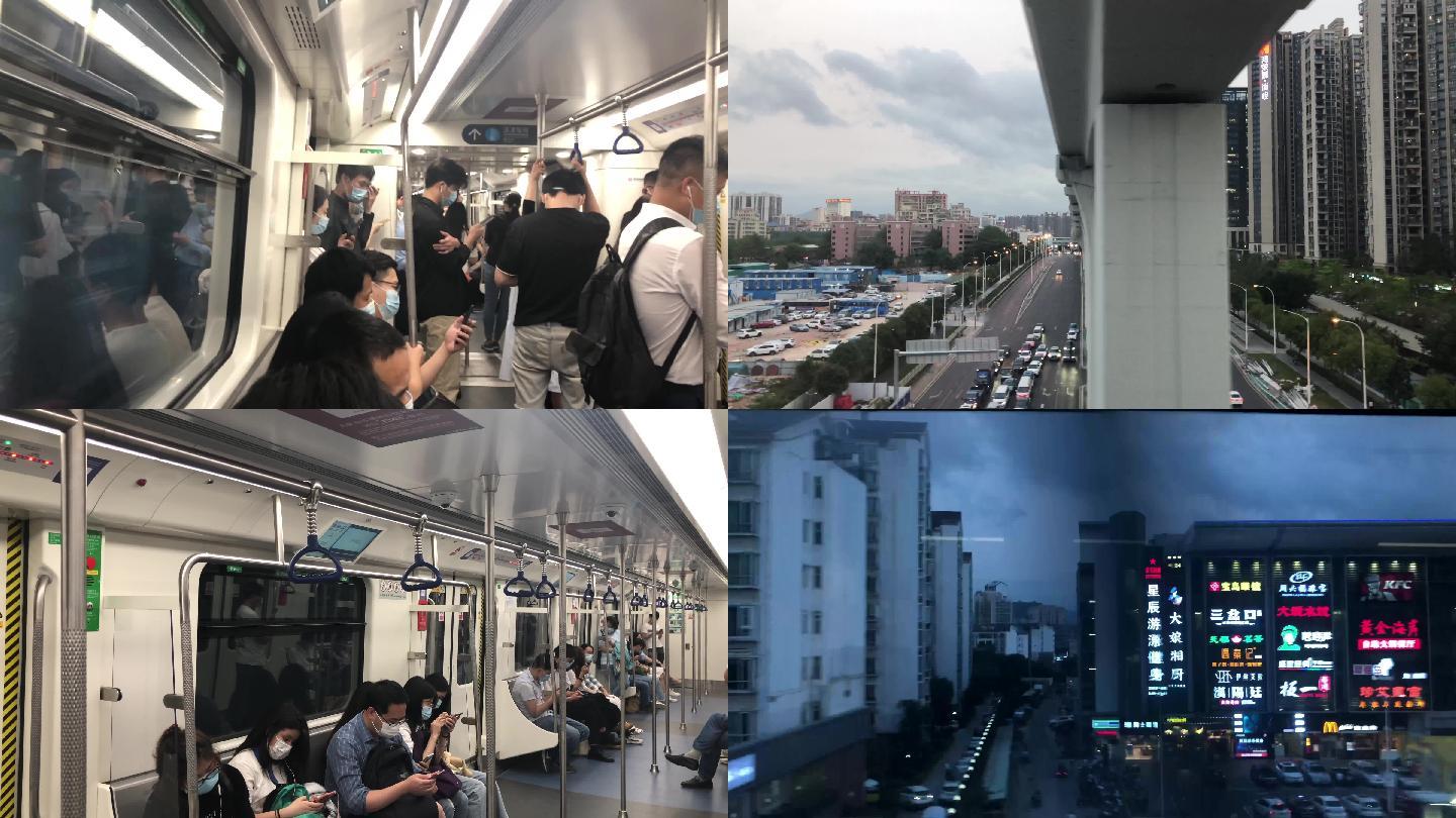 地铁风景地铁窗外深圳地铁