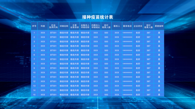 科技图表接种疫苗统计表格