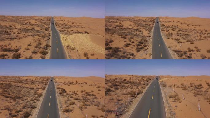 沙漠越野航拍越野车穿越大漠