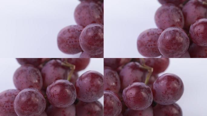 【正版素材】新鲜水果葡萄白背景近景横移