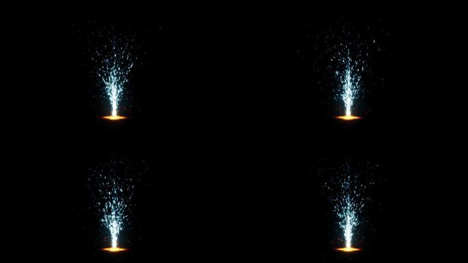 青蓝色烟花--带透明通道