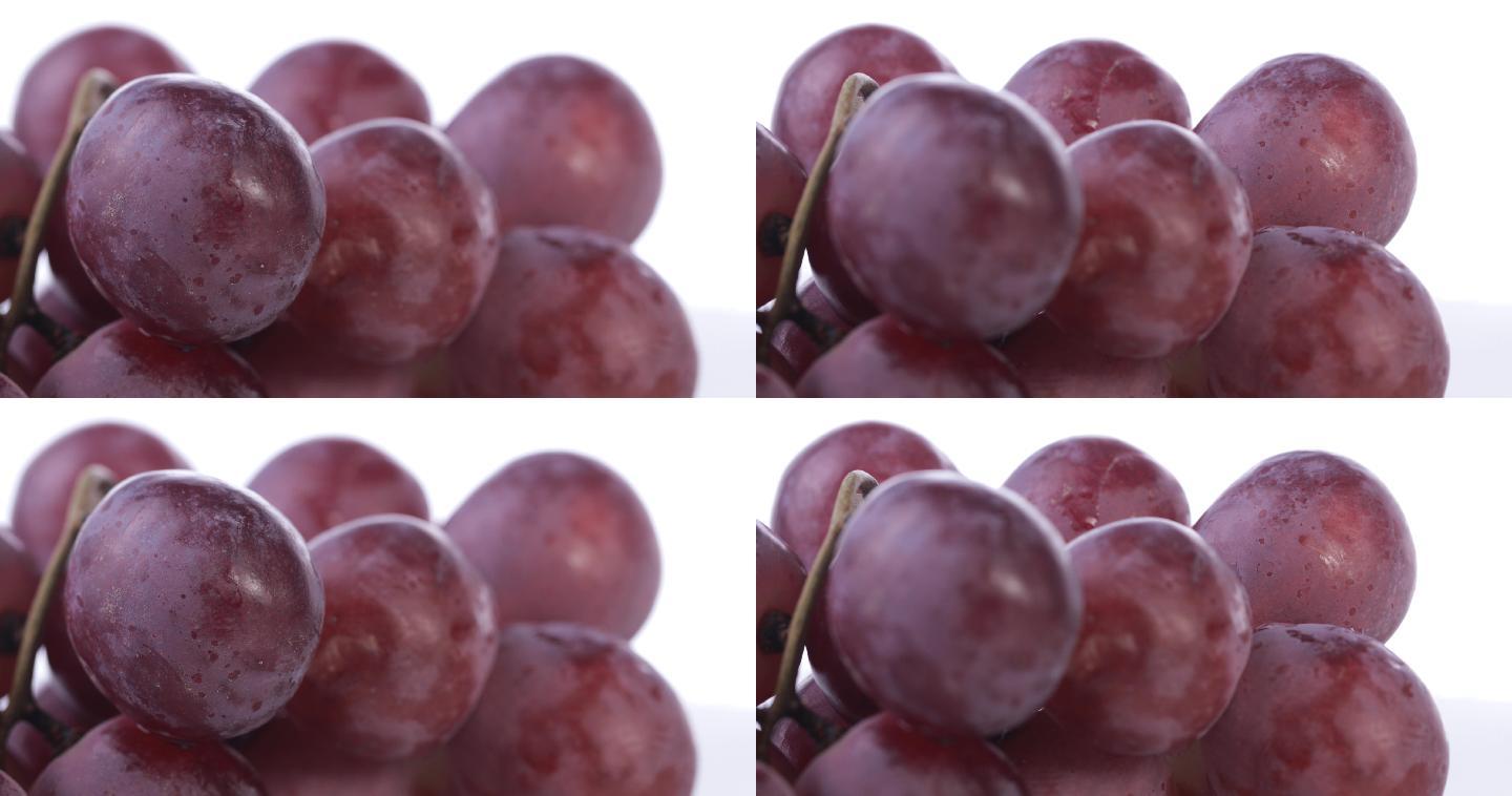 【正版素材】新鲜水果葡萄白背景近景变焦