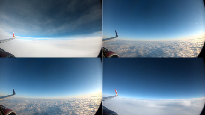 飞机机翼视角云层