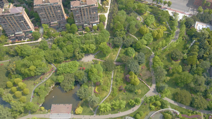 成华公园航拍4K