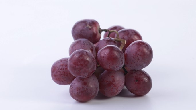 【正版素材】新鲜水果葡萄白背景全景横移