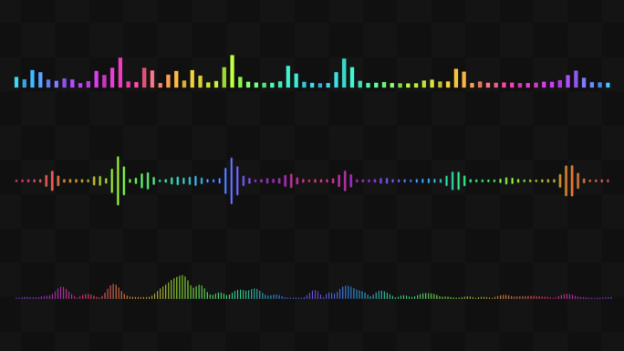 6款彩色音频波形带通道