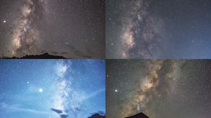 4k延时夜空星空银河时间流逝流星雨合集