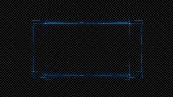 18组蓝色科技框HUD线框通道视频素材