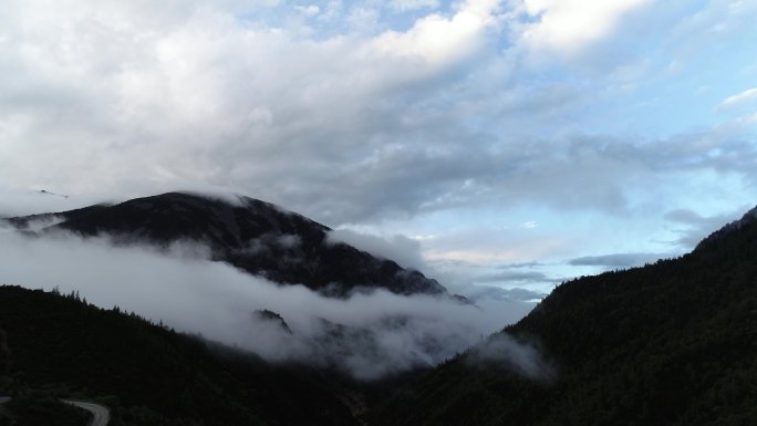 树林雪山素材风景航拍