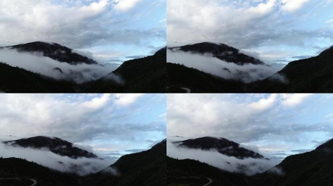 树林雪山素材风景航拍