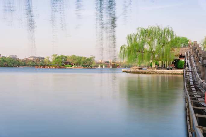 济南大明湖风景风光湖光山色延时