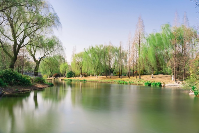 济南大明湖风景风光湖光山色延时