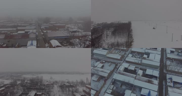 被雪覆盖的村庄（内含20段原生视频）