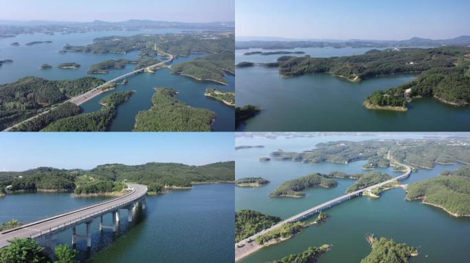 4K原素材十堰丹江口水库山水水库