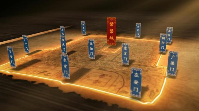 古代北京城地图AE模板