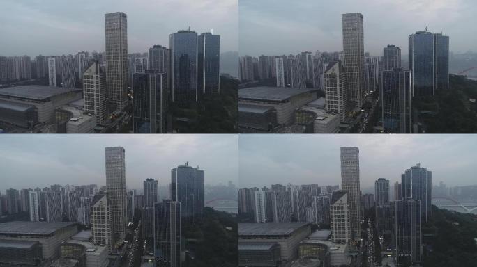原创航拍重庆城市街景原始视频素材
