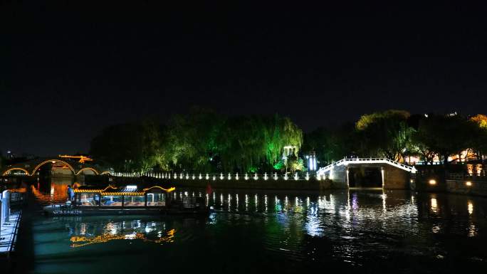 江南水乡，游船4K，水乡夜景