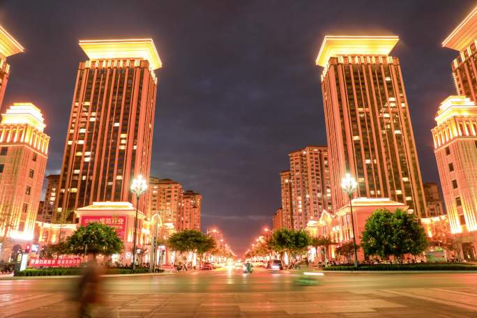 城市车流夜景延时摄影