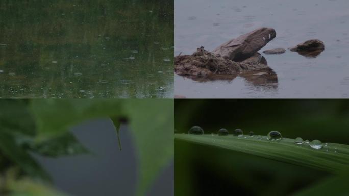 下雨春雨波纹水珠