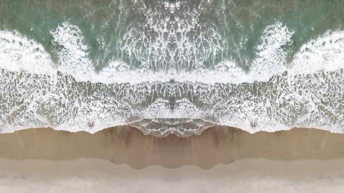 俯视航拍沙滩海浪素材02c