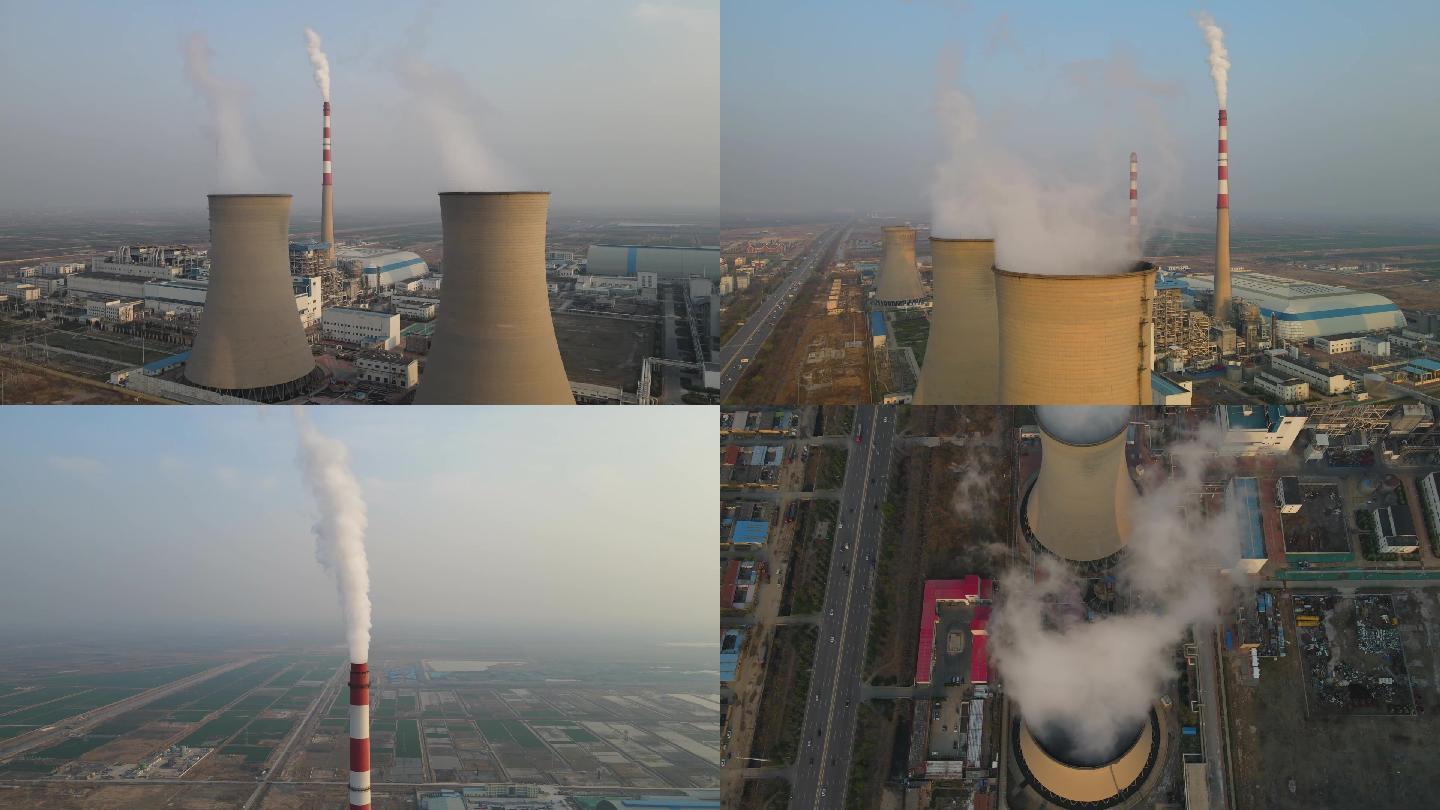 大烟囱污染排放雾霾温室效应碳