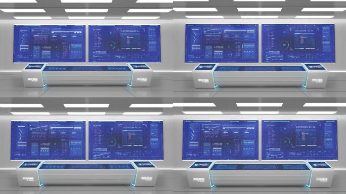 5G物流大数据可视化白色监控室ae模板